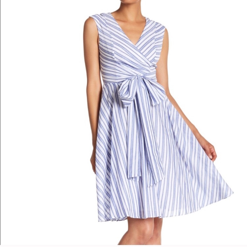 Calvin Klein striped dress with front tie